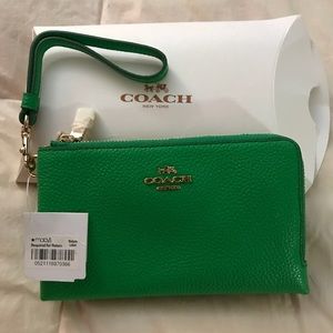 Light green NWT double corner zip wallet